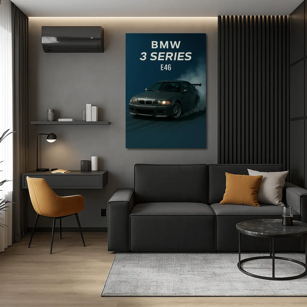 BMW 3 Series E46 Dark Smoky Background – Wall Art