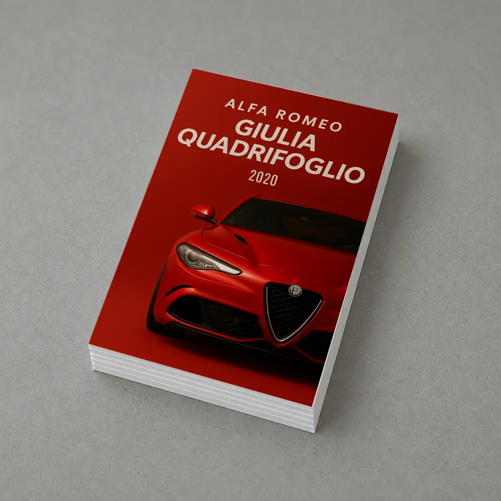 Alfa Romeo Giulia Quadrifoglio Red Background Art – Postcards