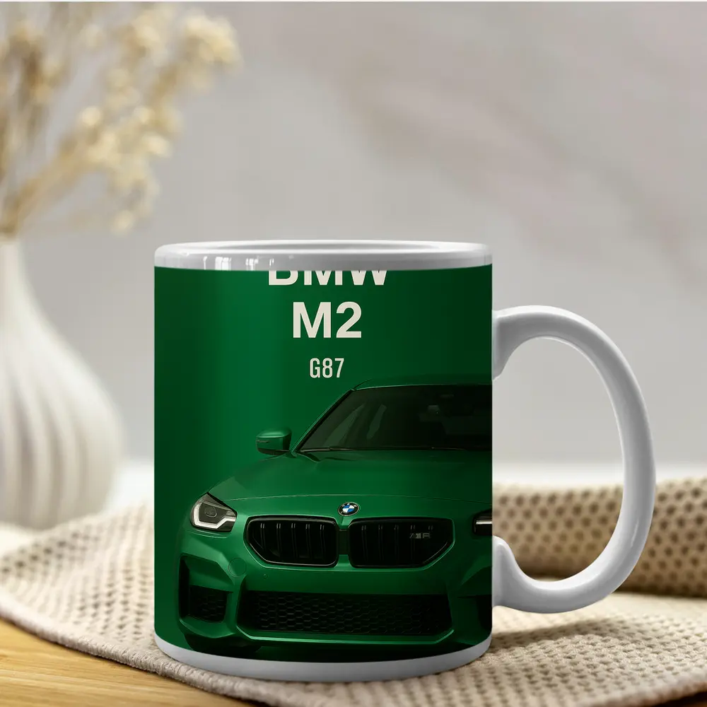 BMW M2 G87 Green Minimal Car Art – Mugs