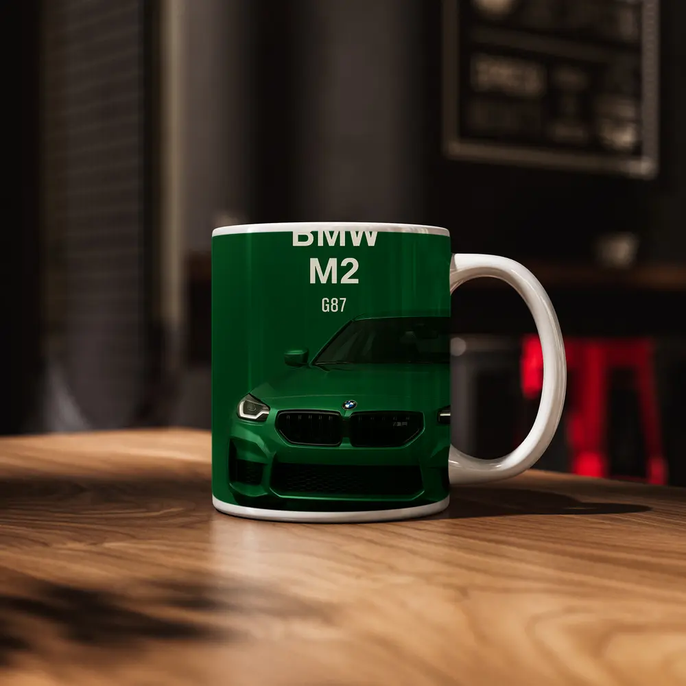 BMW M2 G87 Green Minimal Car Art – Mugs