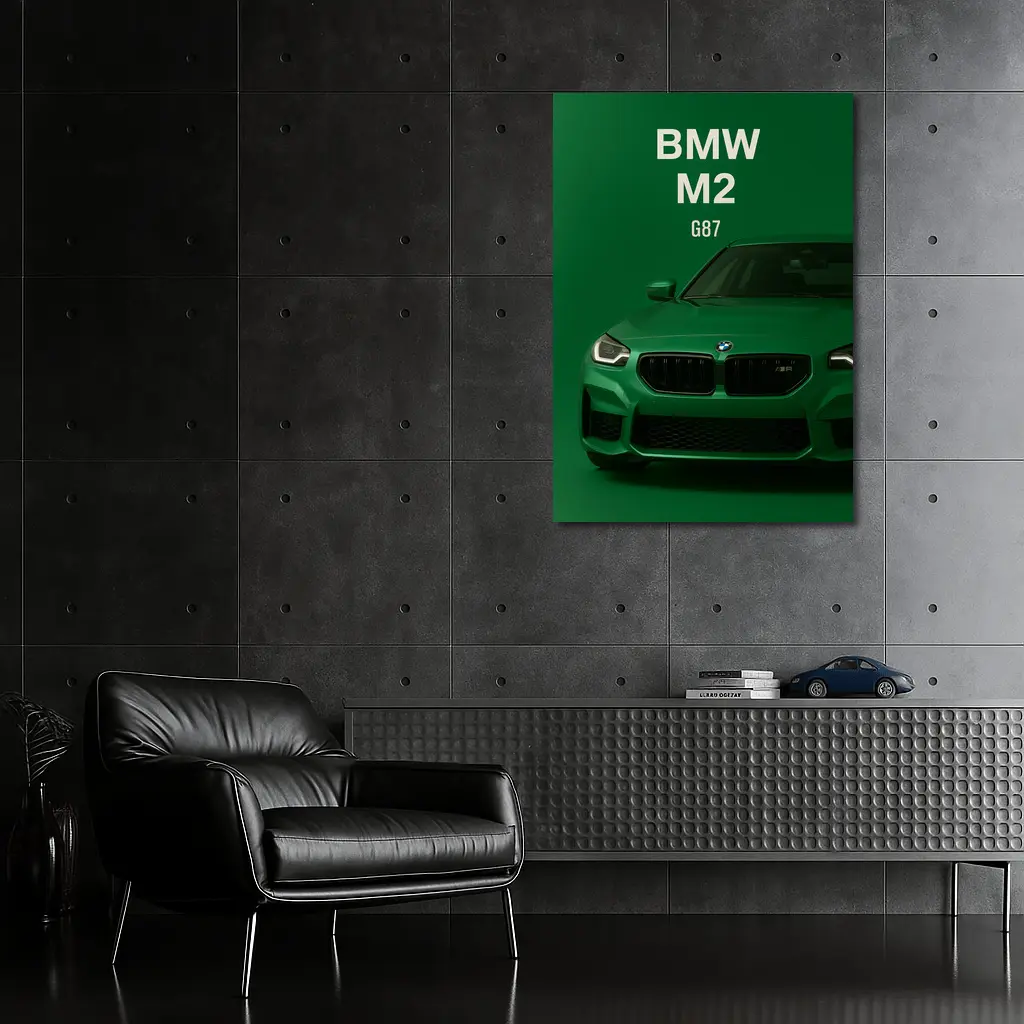 BMW M2 G87 Green Minimal Car Art – Wall Art