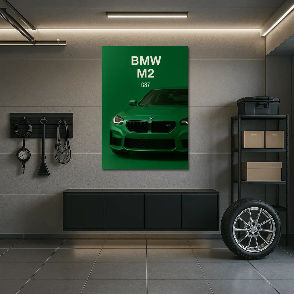 BMW M2 G87 Green Minimal Car Art – Wall Art