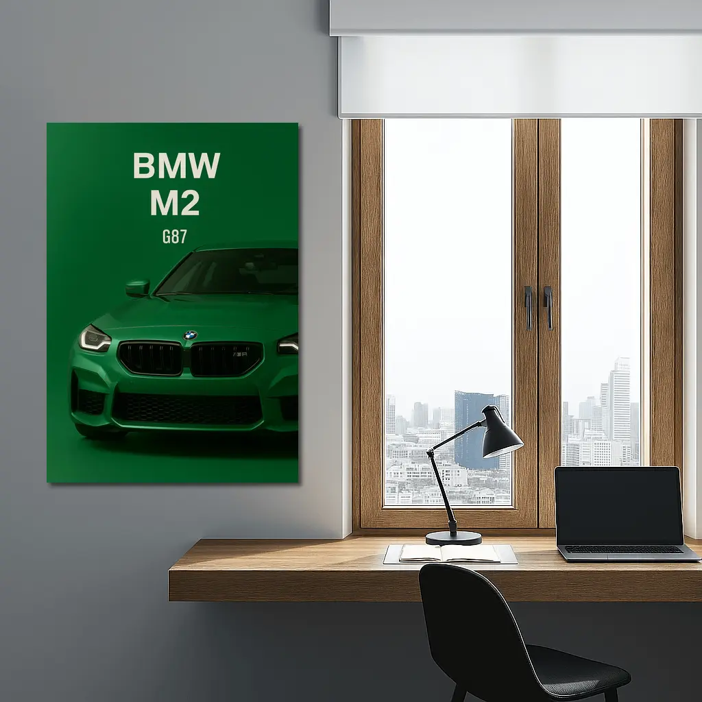 BMW M2 G87 Green Minimal Car Art – Wall Art