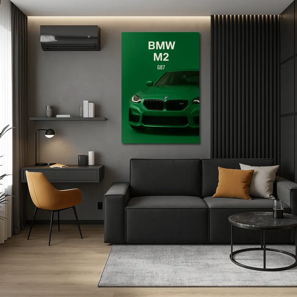 BMW M2 G87 Green Minimal Car Art – Wall Art