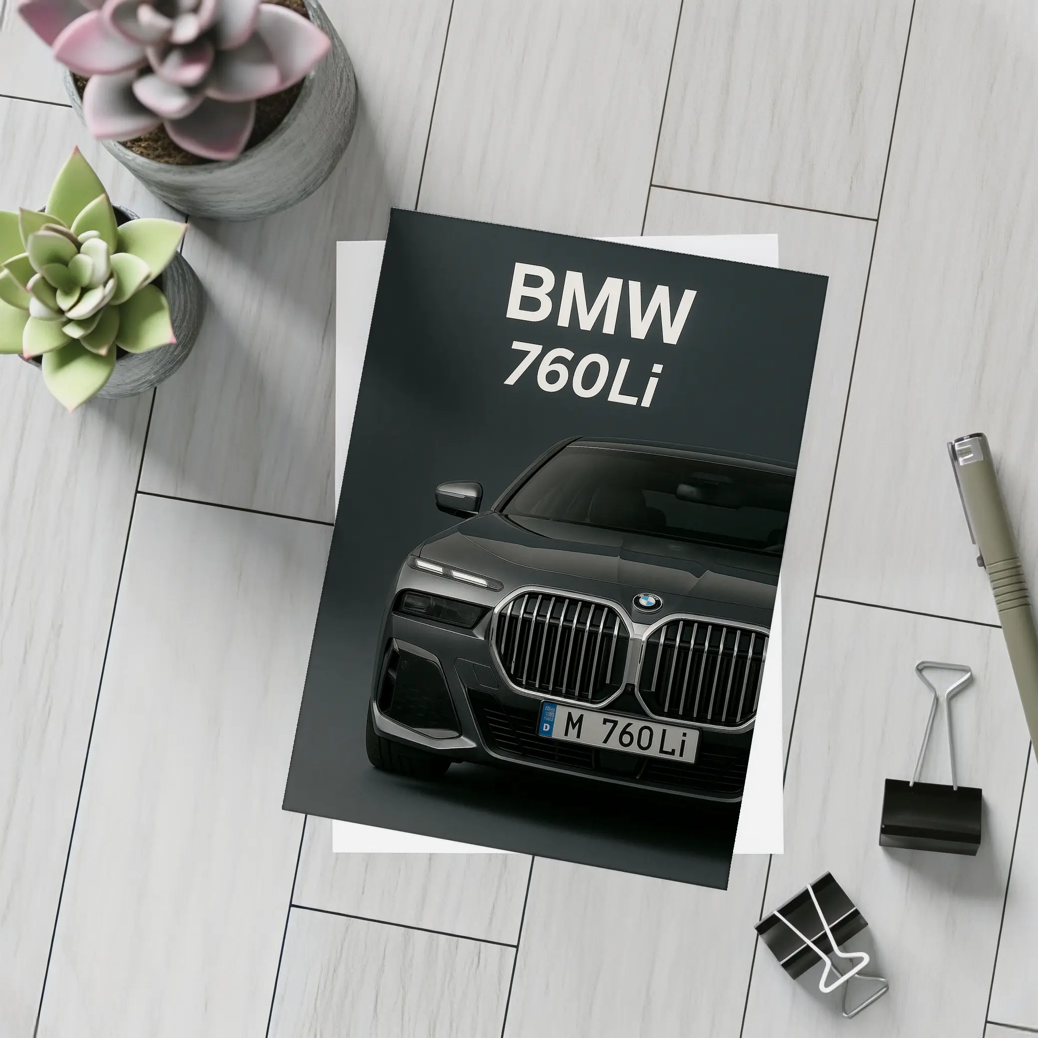 BMW 760Li Dark Studio Front View – Postcards