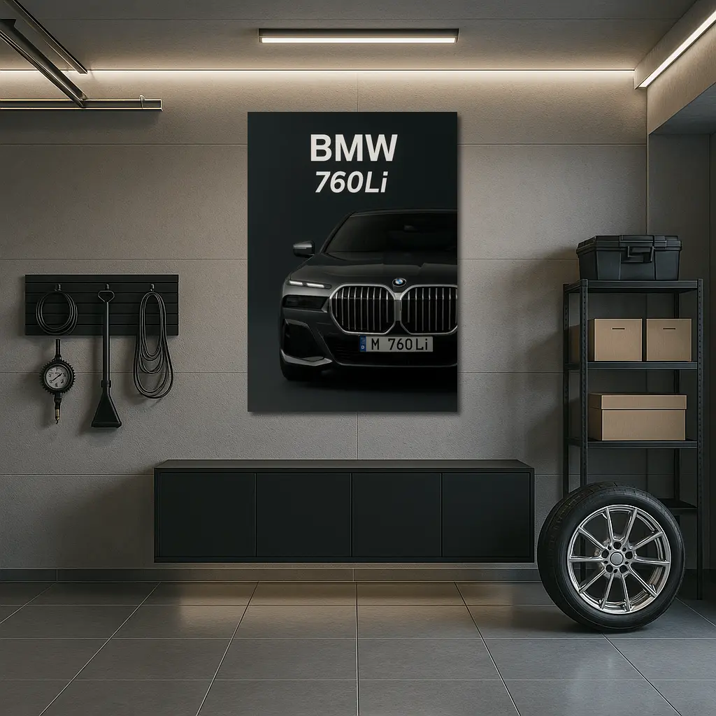BMW 760Li Dark Studio Front View – Wall Art