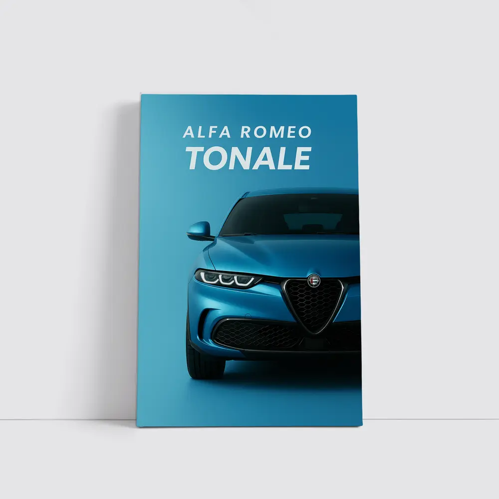 Alfa Romeo Tonale Blue Studio Front View – Wall Art