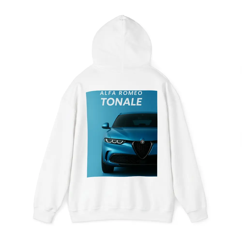 Alfa Romeo Tonale Blue Studio Front View – Hoodies
