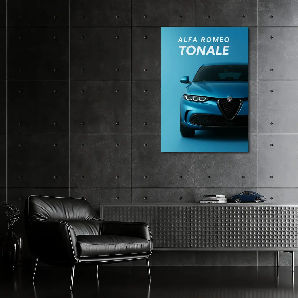 Alfa Romeo Tonale Blue Studio Front View – Wall Art