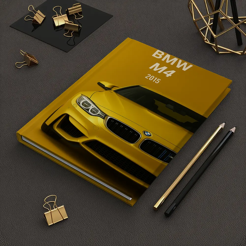BMW M4 2015 Yellow Sports Car Art – Notebooks