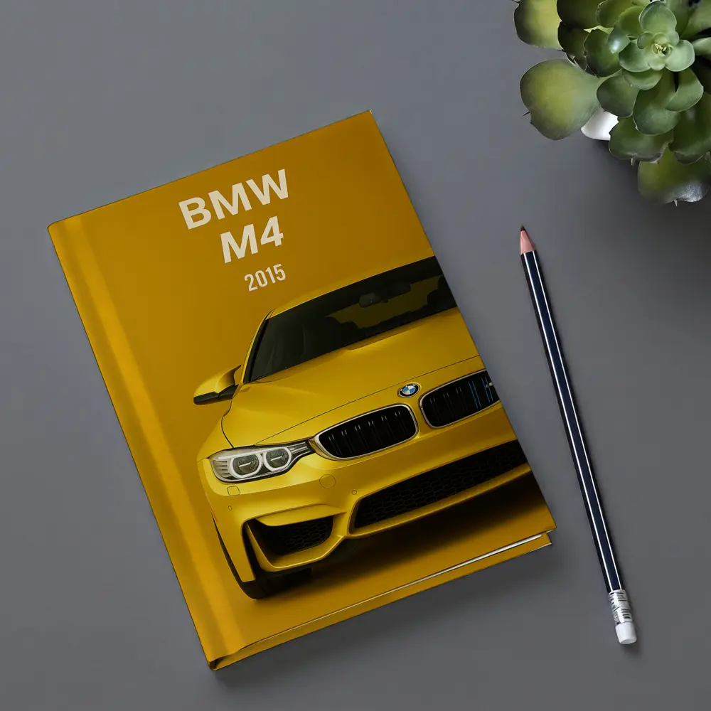 BMW M4 2015 Yellow Sports Car Art – Notebooks