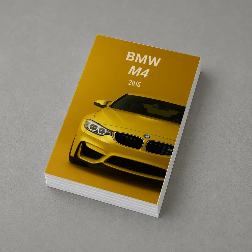 BMW M4 2015 Yellow Sports Car Art – Postcards