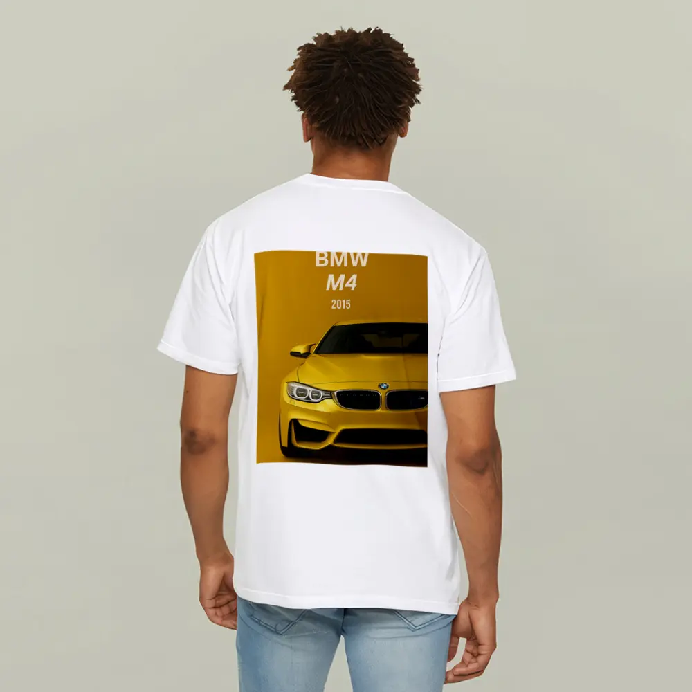 BMW M4 2015 Yellow Sports Car Art – T-Shirts