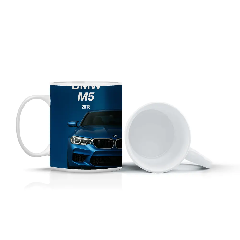 BMW M5 2018 Blue Front View – Mugs