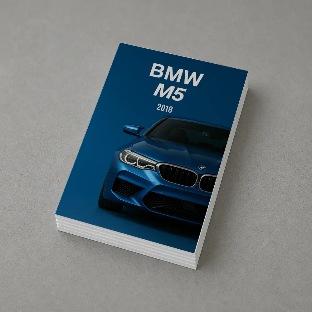 BMW M5 2018 Blue Front View – Postcards