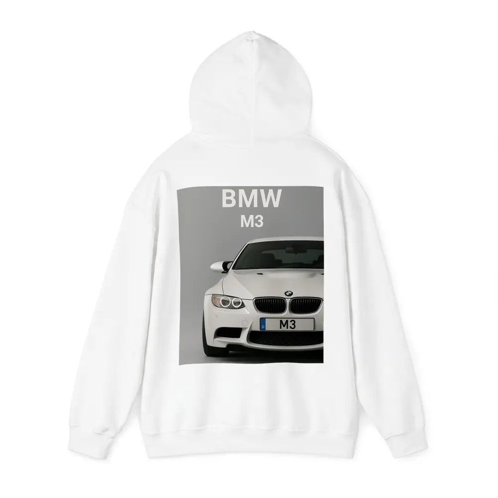 BMW M3 White Car Front View – Hoodies