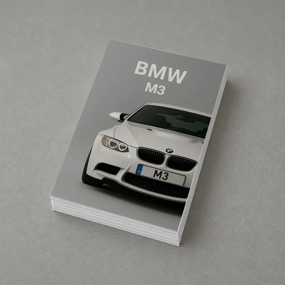 BMW M3 White Car Front View – Postcards