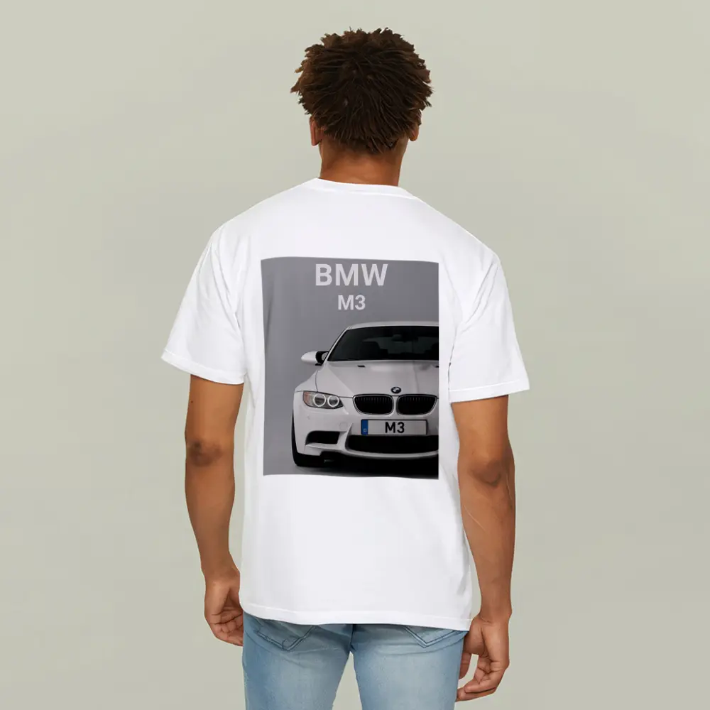 BMW M3 White Car Front View – T-Shirts