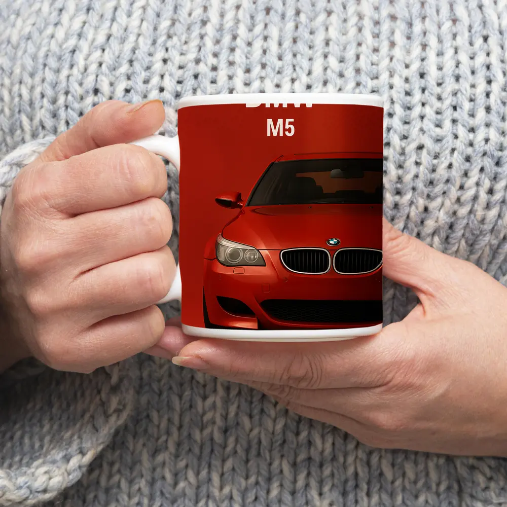 BMW M5 Red Car Front View – Mugs