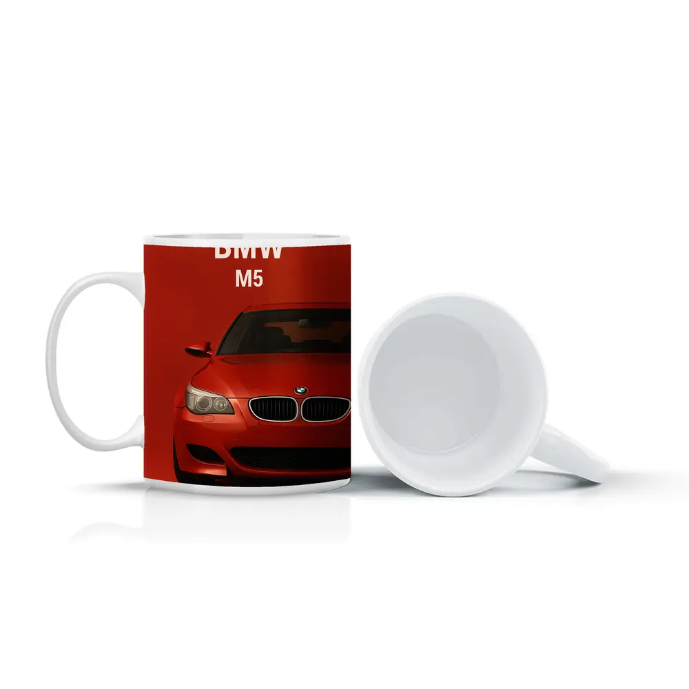 BMW M5 Red Car Front View – Mugs