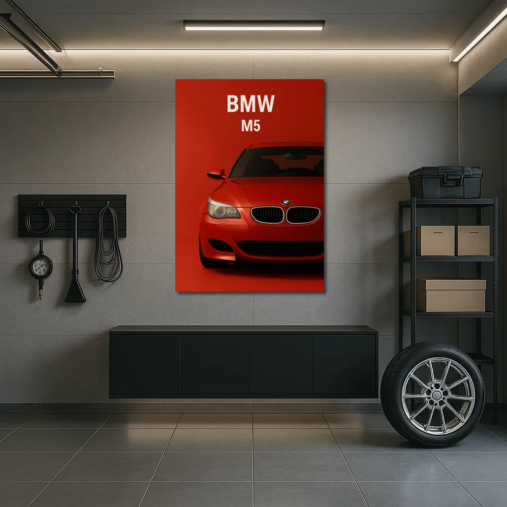 BMW M5 Red Car Front View – Wall Art