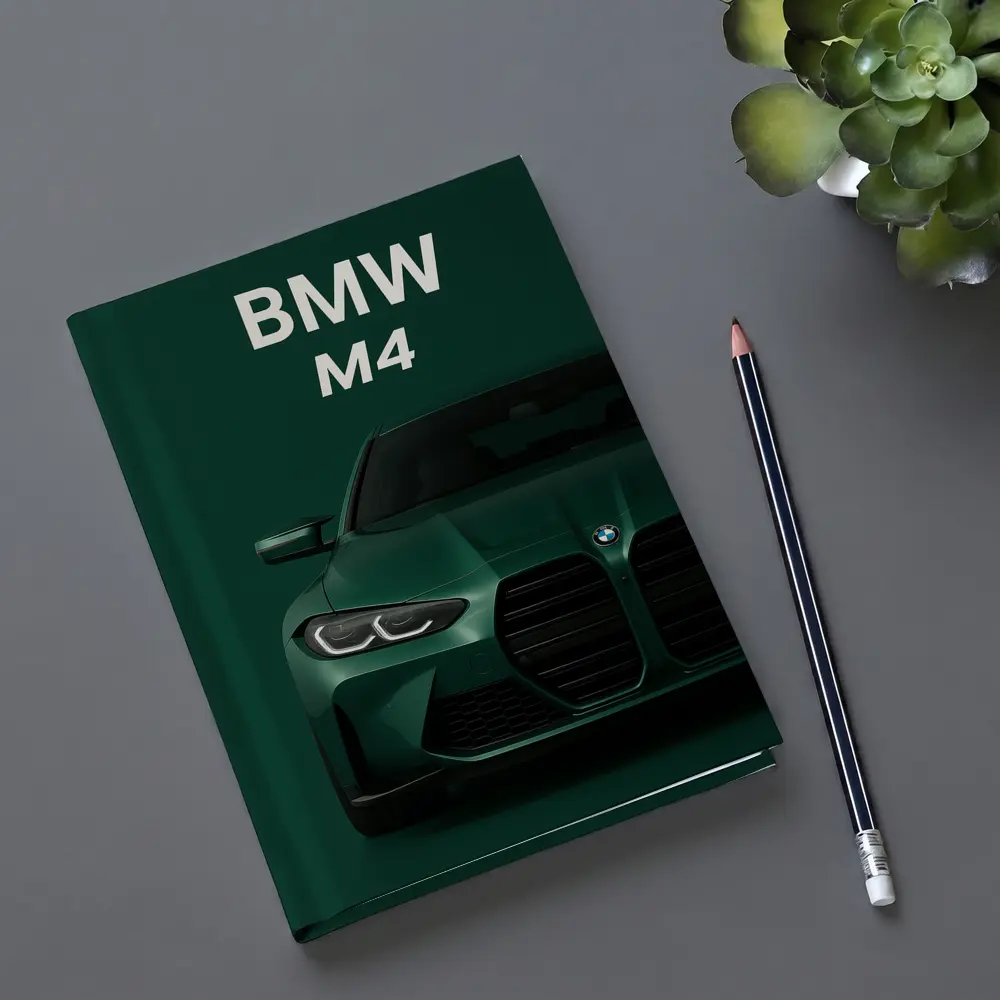 BMW M4 Green Front View Dark Background – Notebooks