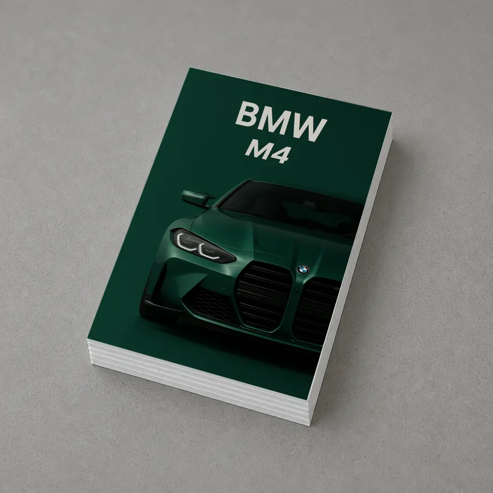BMW M4 Green Front View Dark Background – Postcards