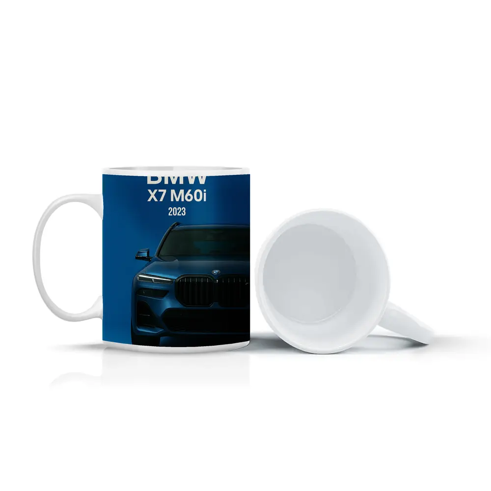 BMW X7 M60i Blue Studio Front View – Mugs