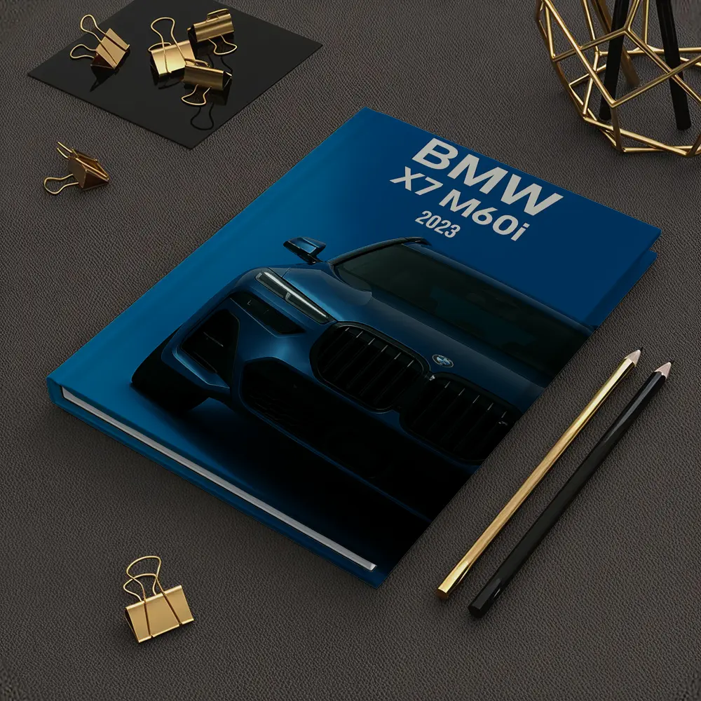 BMW X7 M60i Blue Studio Front View – Notebooks