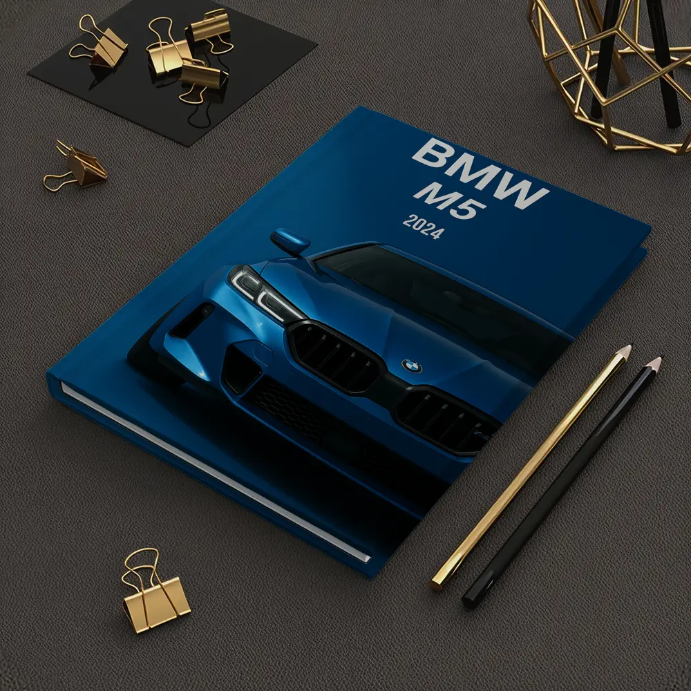 BMW M5 2024 Blue Front View – Notebooks