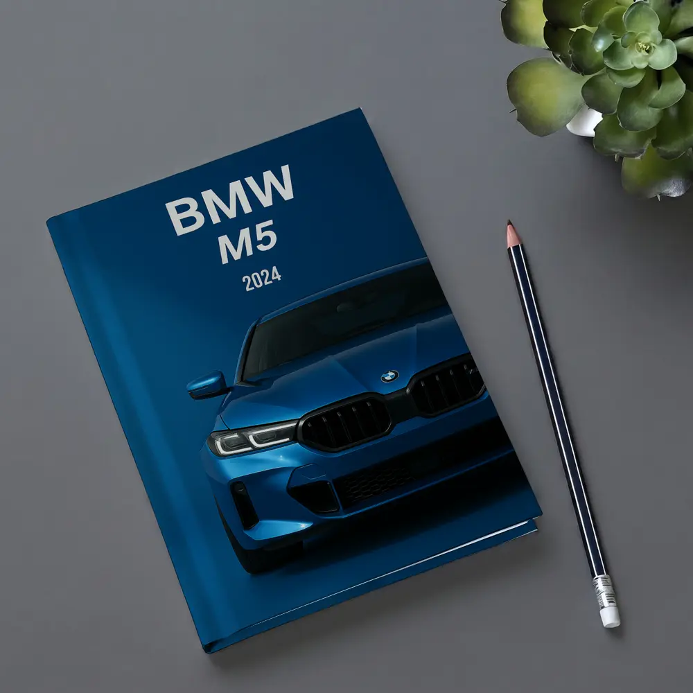 BMW M5 2024 Blue Front View – Notebooks