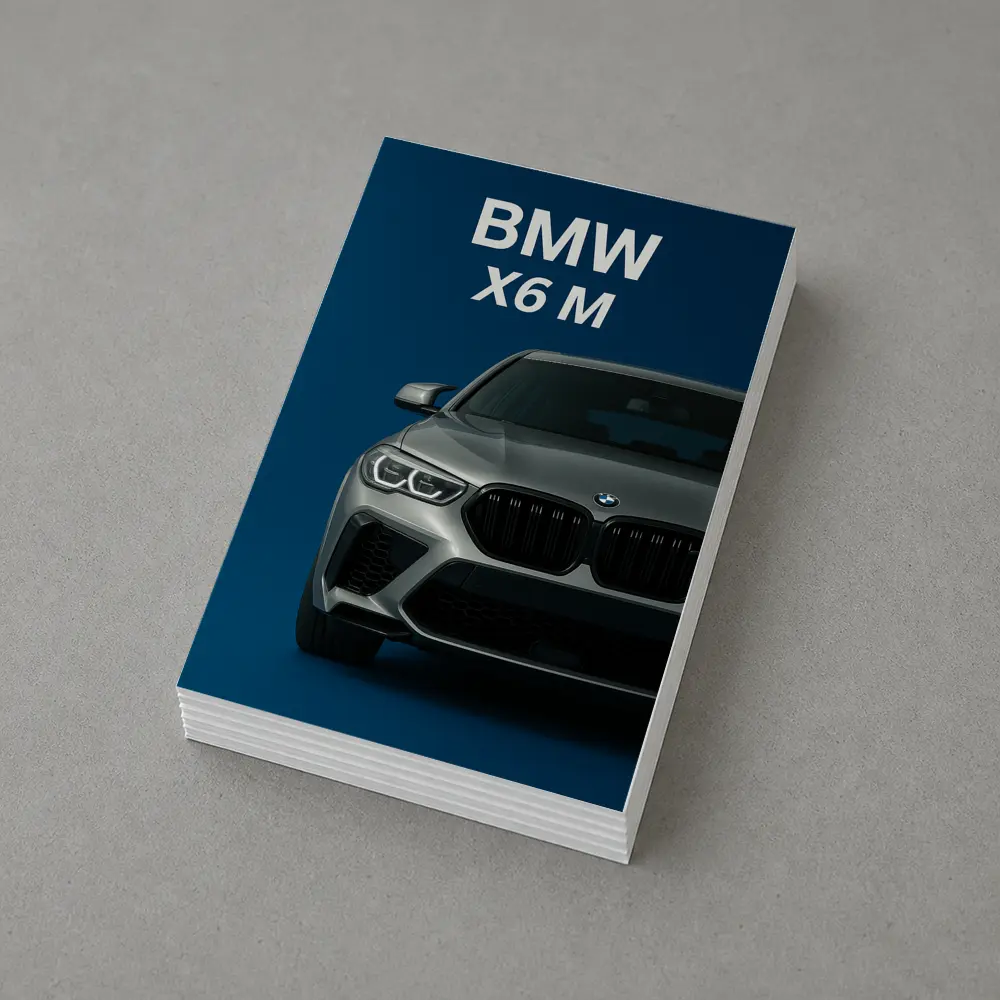 BMW X6 M Front View Blue Background – Postcards