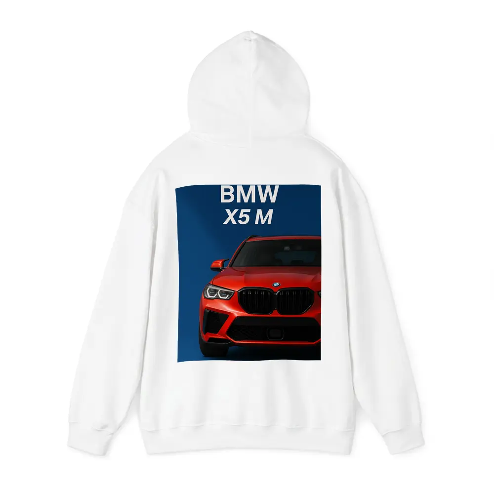 BMW X5 M Red Car Blue Background – Hoodies