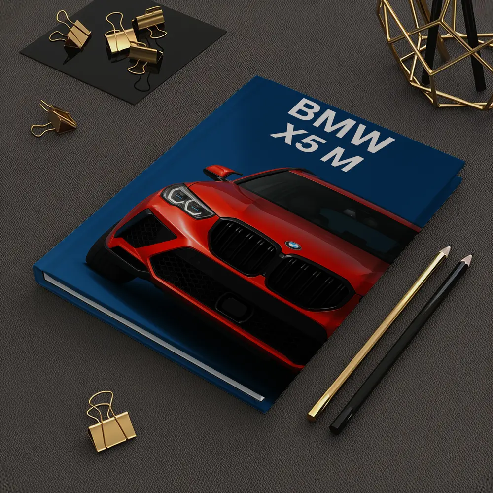 BMW X5 M Red Car Blue Background – Notebooks
