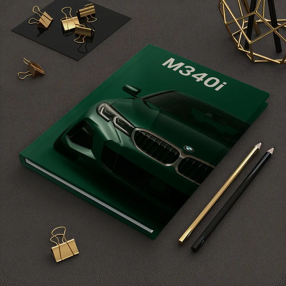 BMW M340i Green Front View Art – Notebooks