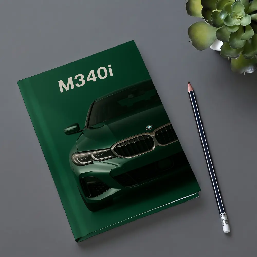 BMW M340i Green Front View Art – Notebooks