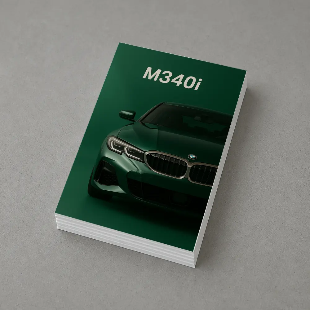BMW M340i Green Front View Art – Postcards