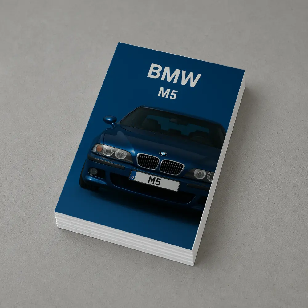 BMW M5 Blue Car Front View – Postcards