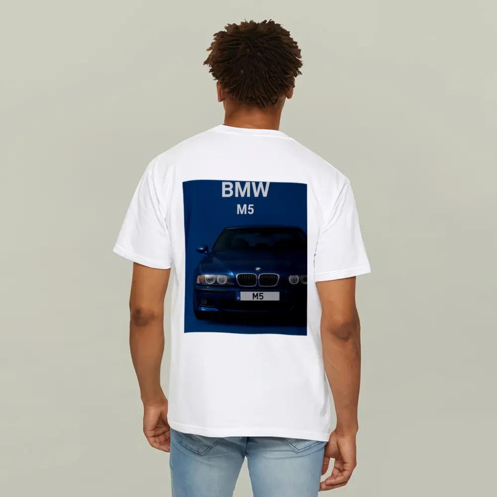 BMW M5 Blue Car Front View – T-Shirts