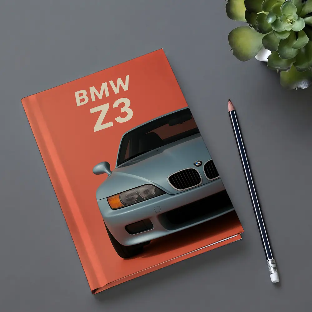BMW Z3 Front View Coral Background Art – Notebooks