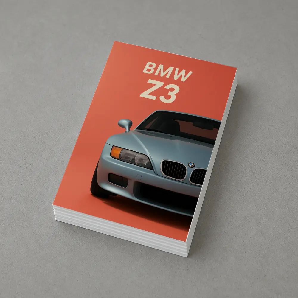 BMW Z3 Front View Coral Background Art – Postcards