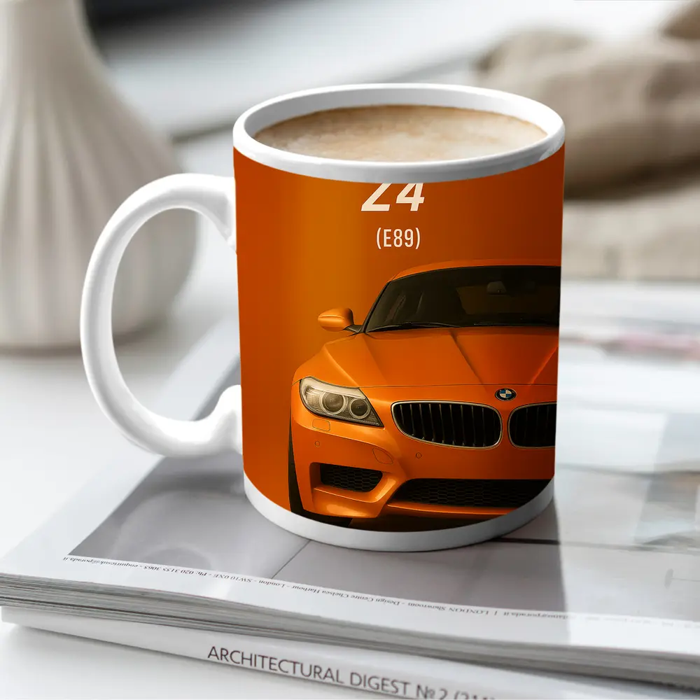 BMW Z4 E89 Orange Minimalist Car Art – Mugs