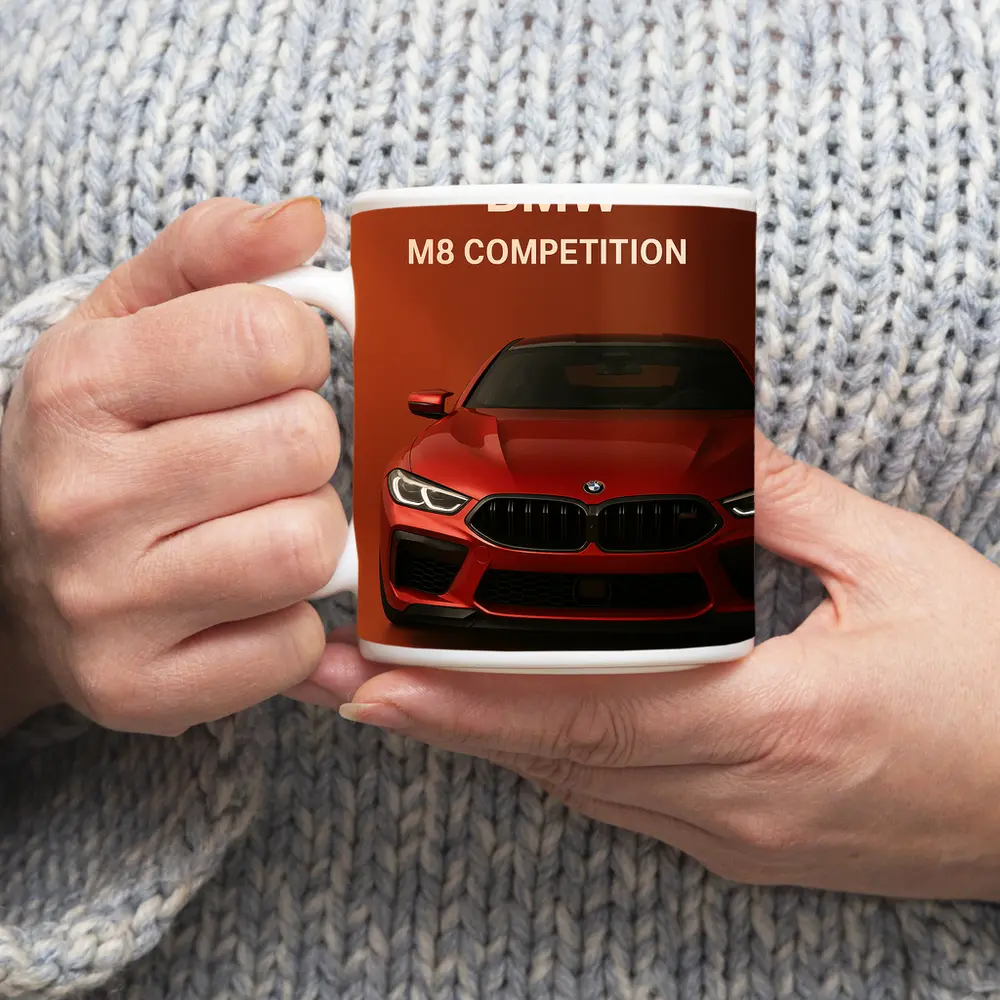 BMW M8 Competition Red Orange Background – Mugs