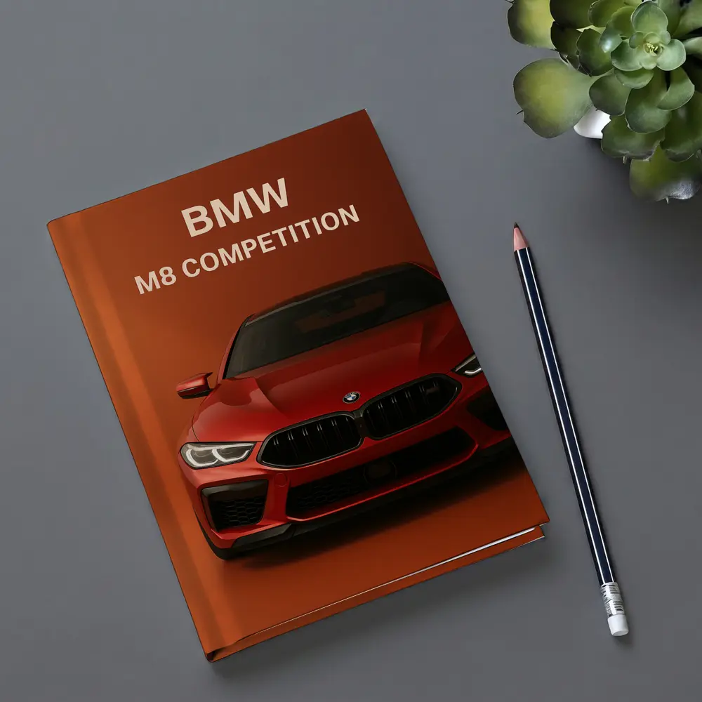BMW M8 Competition Red Orange Background – Notebooks
