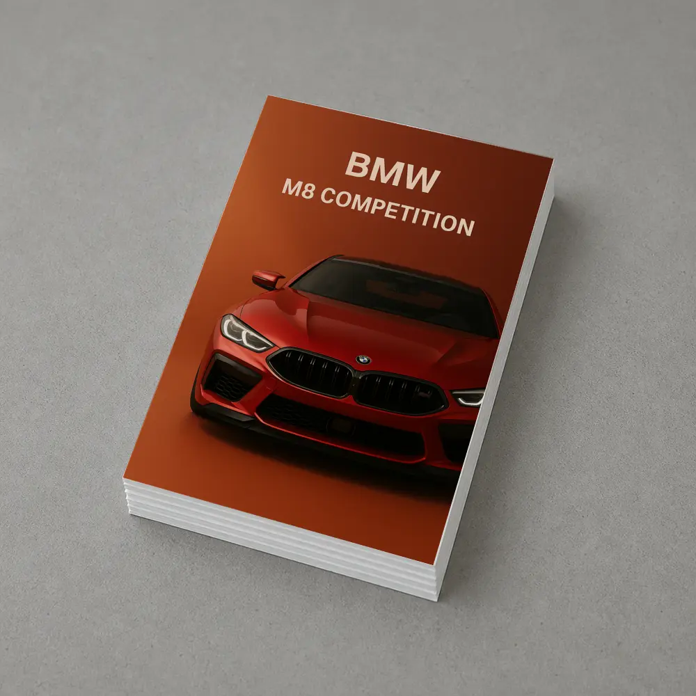 BMW M8 Competition Red Orange Background – Postcards