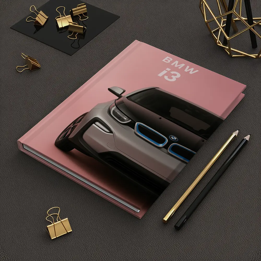 BMW i3 Electric Car Pink Background Art – Notebooks
