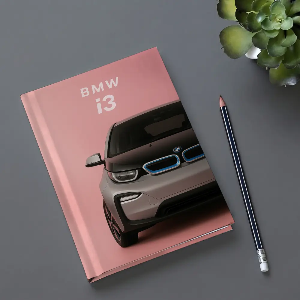 BMW i3 Electric Car Pink Background Art – Notebooks