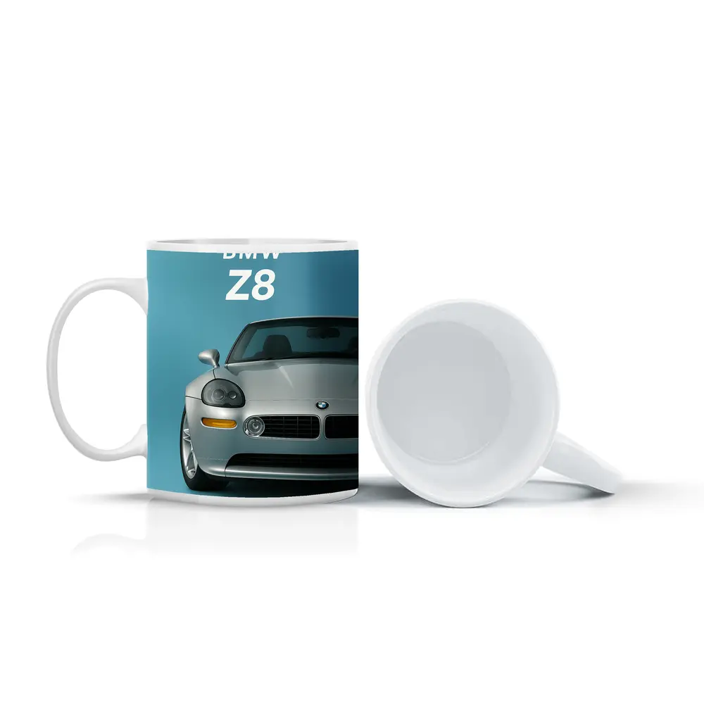 BMW Z8 Silver Car Teal Background – Mugs
