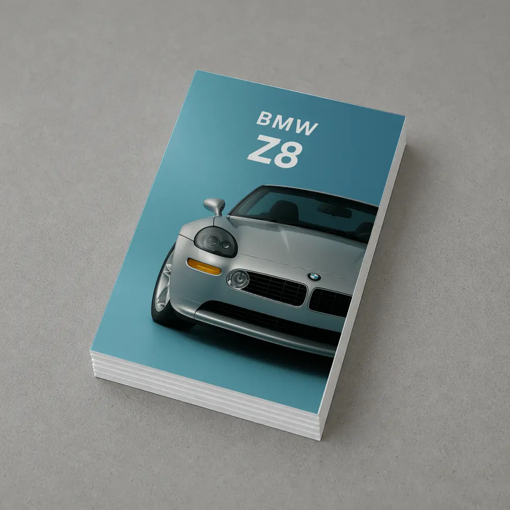 BMW Z8 Silver Car Teal Background – Postcards