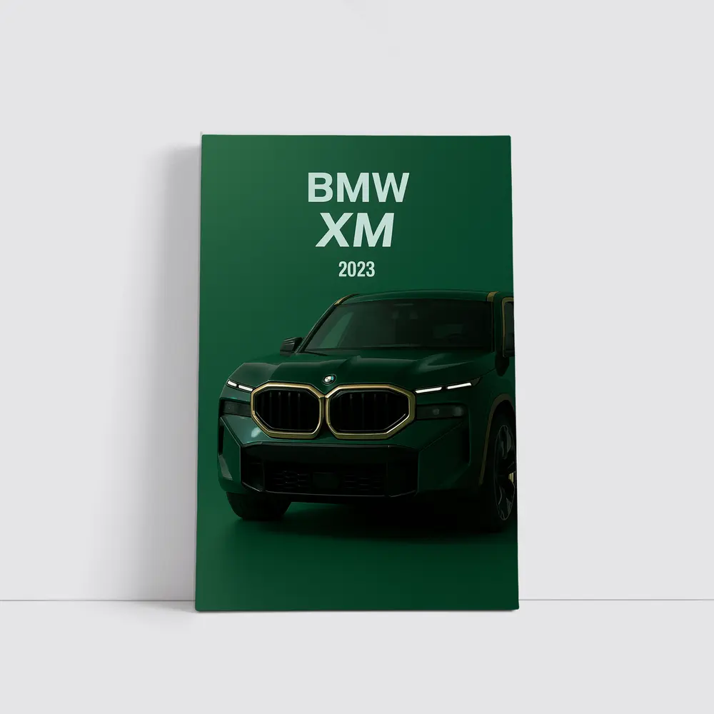 BMW XM Green SUV Dark Background – Wall Art